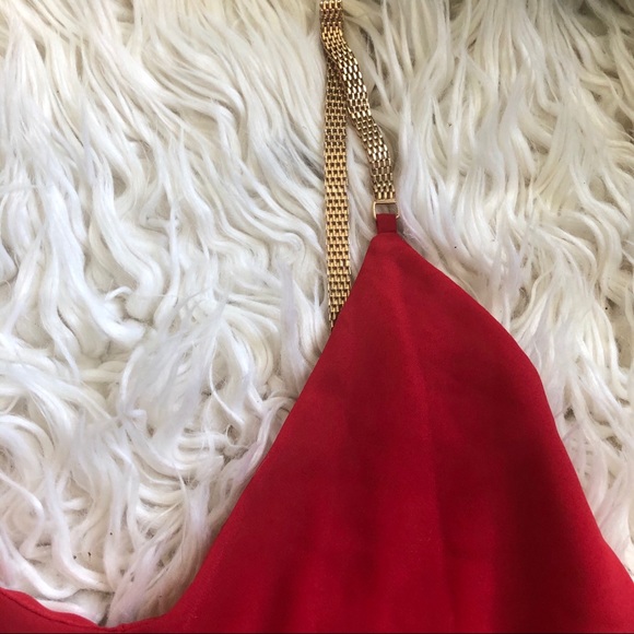 “Express” Flowy Red Tank - Picture 2 of 3